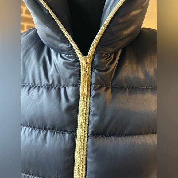 Lilly Pulitzer Navy Allie Packable Midnight Puffer Down Feather Vest Preppy S - Picture 4 of 13